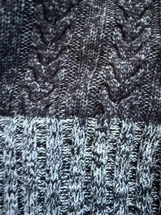 Splendid Charcoal Two-Tone Cable Turtleneck Sweater - Picture 6 of 7